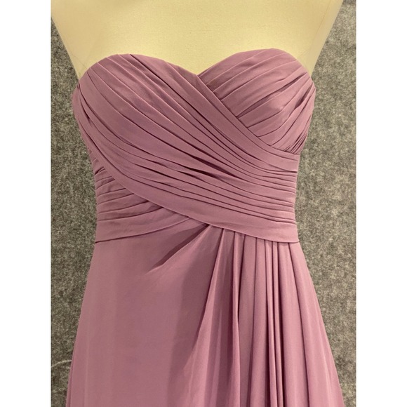 Azazie Lavender Strapless Chiffon Gown Sweetheart Bodice Bridesmaid 4 -‎ 6 - Picture 8 of 12